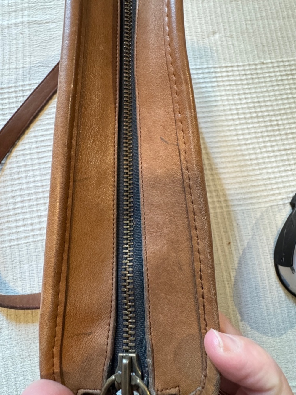 Vintage Coach NYC Era Swagger Bag Tan Leather Crossbody Double Pocket Creed - Picture 11 of 13